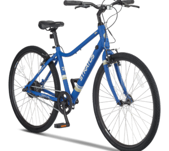 Vélo électrique léger Stratus Hightown avec cadre en aluminium, roues 700C, bleu