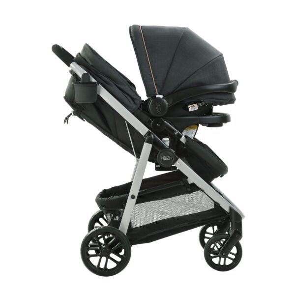 Système de voyage Graco Modes Pramette avec siège d'auto pour nourrisson SnugRide SnugLock 35 Lite DLX, noir – Image 4