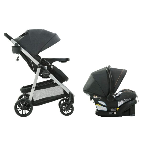 Système de voyage Graco Modes Pramette avec siège d'auto pour nourrisson SnugRide SnugLock 35 Lite DLX, noir – Image 5