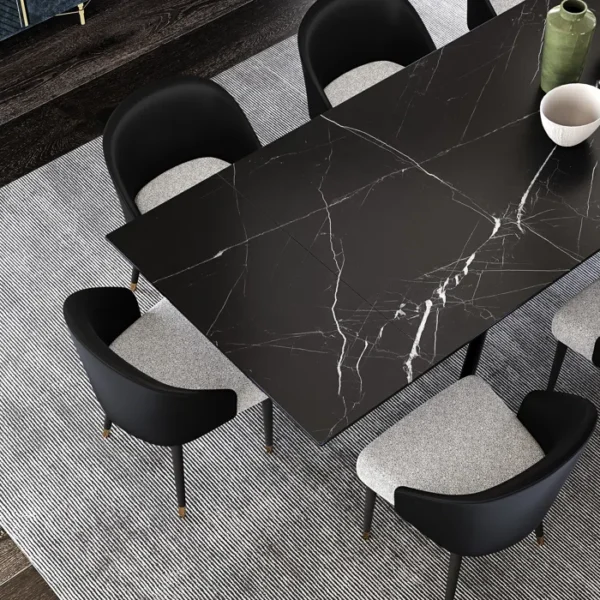 Table de salle à manger rectangulaire extensible 78,74 po à 110,24 po pour 8 à 10 personnes – Image 4