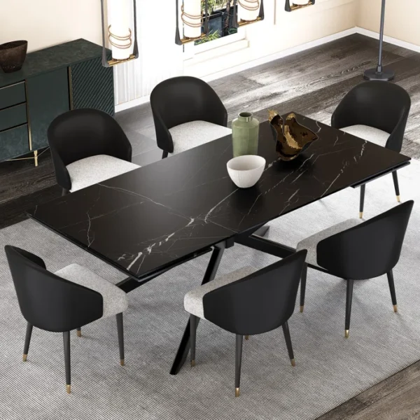 Table de salle à manger rectangulaire extensible 78,74 po à 110,24 po pour 8 à 10 personnes – Image 5