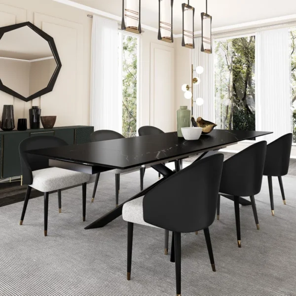Table de salle à manger rectangulaire extensible 78,74 po à 110,24 po pour 8 à 10 personnes – Image 6