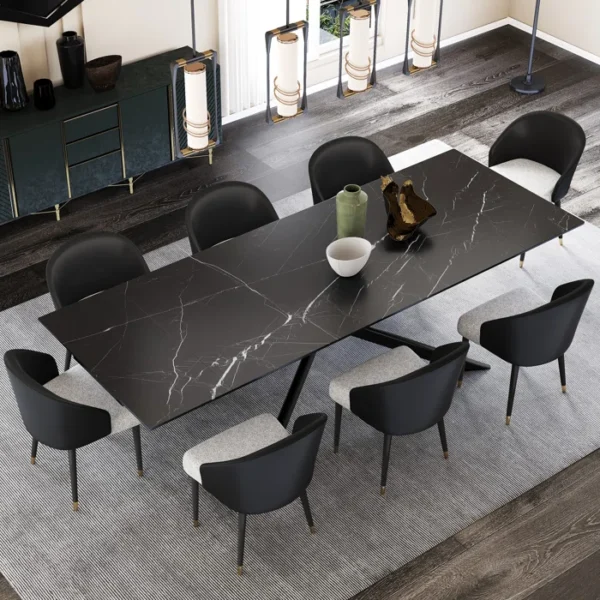 Table de salle à manger rectangulaire extensible 78,74 po à 110,24 po pour 8 à 10 personnes – Image 7