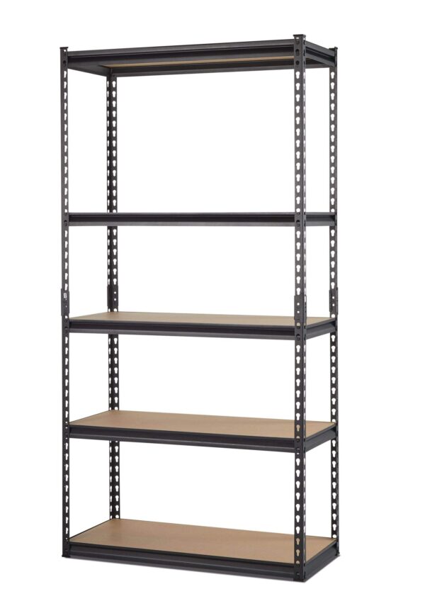 Unité de stockage/étagère réglable en acier et en bois à 5 tablettes Mastercraft, 36 x 16 x 72 po