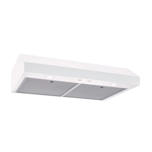 Hotte de cuisine à ventilateur de dessous d'armoire Broan Glacier1, 350 pi3/min, blanc, 30 po