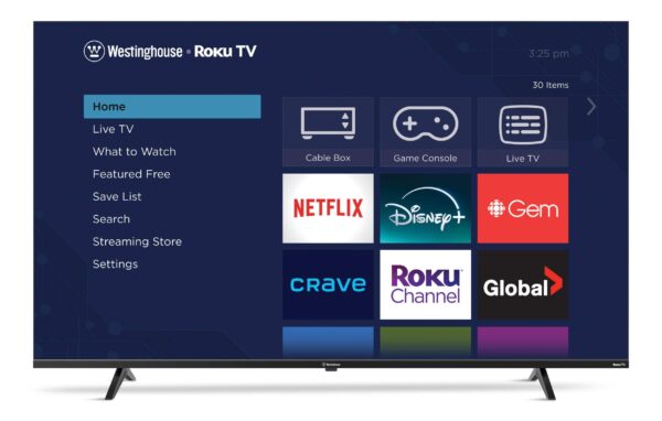 Téléviseur intelligent Westinghouse UHD 4K Roku, 50 po