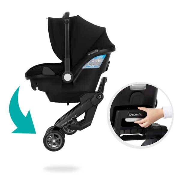 Evenflo Shyft DualRide système de voyage avec siège auto pour bébé et poussette, noir – Image 3