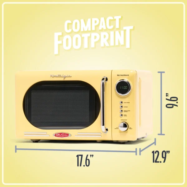 Four à micro-ondes de comptoir 700 watts 700 watts Nostalgia Retro - Jaune – Image 3