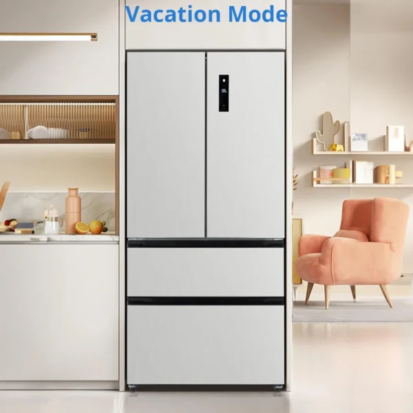 Réfrigérateur de 18,75 pieds cubes à porte française, réfrigérateur de cuisine grande capacité 33 pouces avec congélateur inférieur et 2 tiroirs de congélateur, 2 portes réglables, dégivrage automatique – Image 5