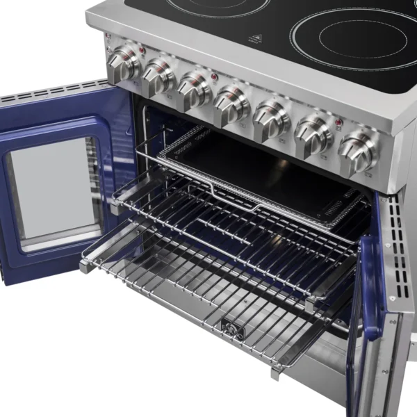Cuisinière électrique 30 pouces Alta Qualita Massimo, porte française, 5 éléments, 4,32 pieds cubes avec friteuse à air – Image 9