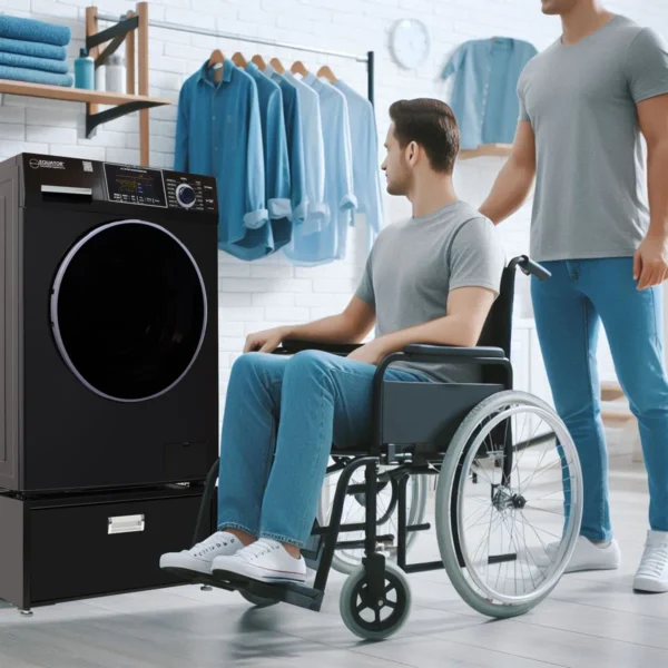 EZ 4800 V + PDL 4455 Black Laveuse à chargement frontal avec piédestal 1,62 pieds cubes Equator Advanced Appliances – Image 9