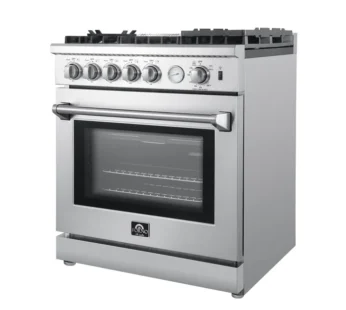 Cuisinière à gaz 30 pouces en acier inoxydable, 5 brûleurs 70 000 BTU, 4,32 pi³ Four à convection
