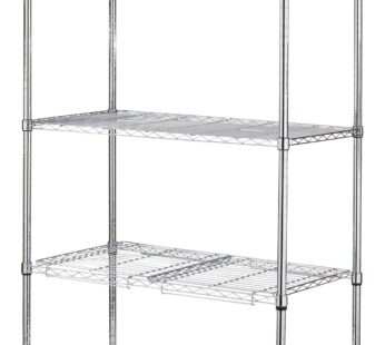 Étagère de rangement grillagée ajustable en métal à 5 niveaux Type A, chromé