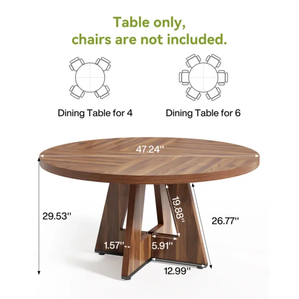 Table de salle à manger ronde 47 po Liena – Image 3