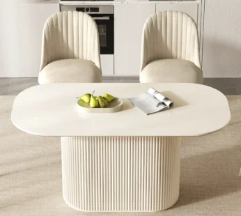 Table de salle à manger ovale blanche 62,99 « pour la cuisine, le bar et le salon
