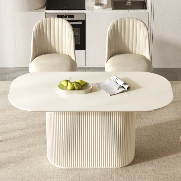 Table de salle à manger ovale blanche 62,99 "pour la cuisine, le bar et le salon