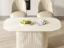 Table de salle à manger ovale blanche 62,99 "pour la cuisine, le bar et le salon