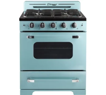 Cuisinière au gaz autoportante 30 po à 4 brûleurs avec four à convection 30 po Classic Retro