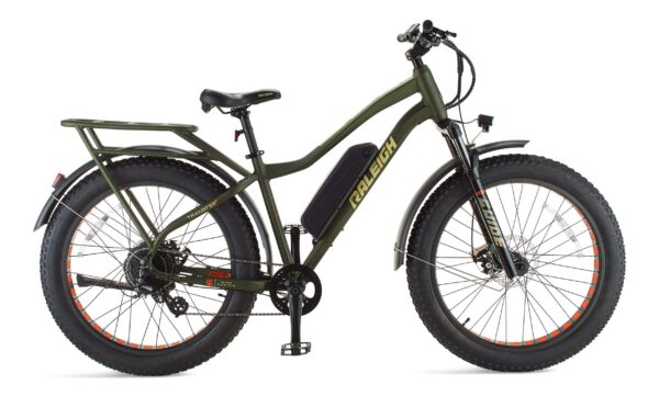 Vélo électrique léger Raleigh Quanta tout-terrain avec phares avant et arrière, 26 po, vert – Image 2