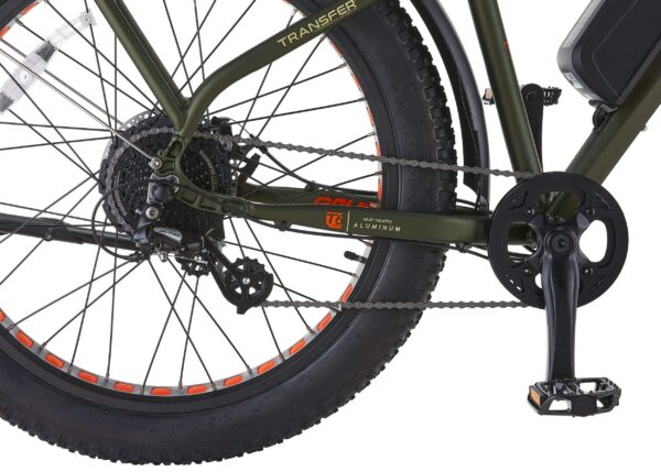 Vélo électrique léger Raleigh Quanta tout-terrain avec phares avant et arrière, 26 po, vert – Image 5