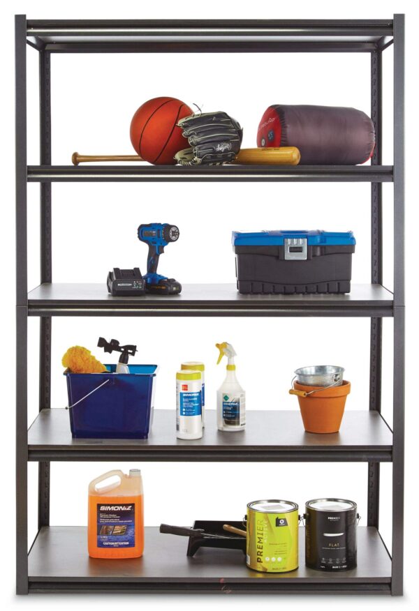 Unité de stockage/étagère réglable acier et bois à 5 tablettes Mastercraft, 48 x 24 x 72 po – Image 5