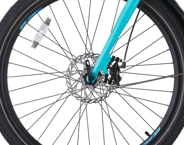 Vélo électrique léger Raleigh Oceania, phares avant et arrière, 26 po, bleu – Image 5