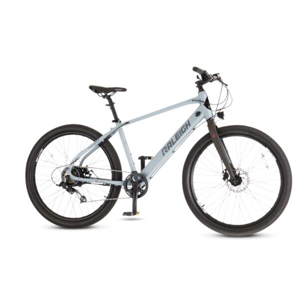 Vélo électrique Raleigh Transit Urban avec phares avant et arrière, roue de 27,5 po, gris – Image 3