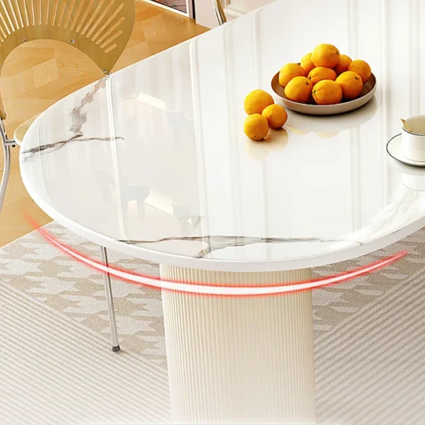 Table de salle à manger luxueuse avec pieds à colonnes romaines Luxe – Image 2