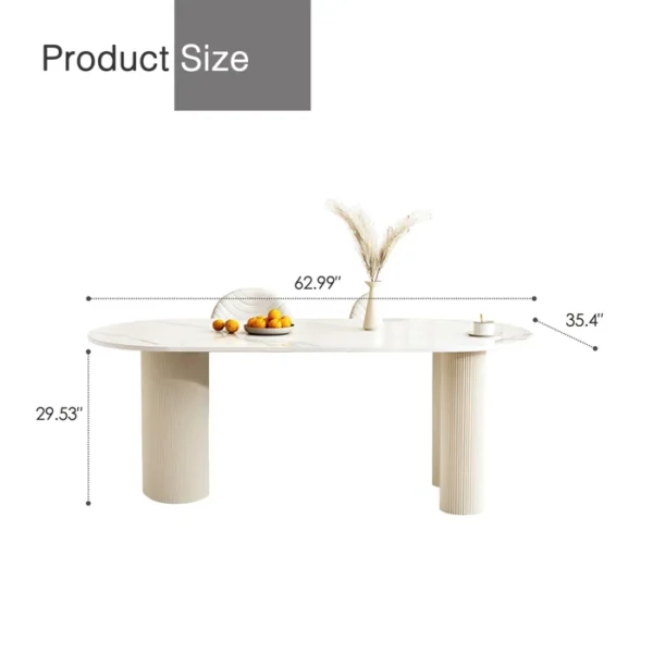 Table de salle à manger luxueuse avec pieds à colonnes romaines Luxe – Image 4