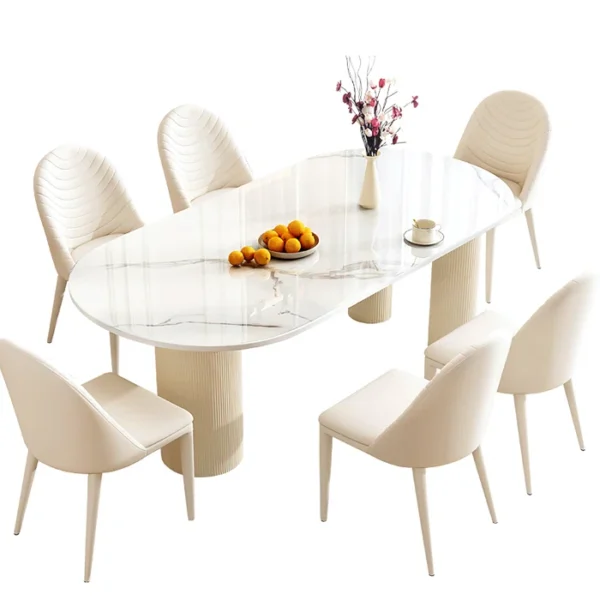 Table de salle à manger luxueuse avec pieds à colonnes romaines Luxe – Image 7