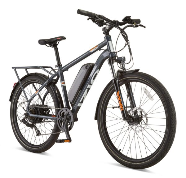 Vélo électrique iZip Tangent tout terrain, 48 V avec bac de rangement, 26 po, gris