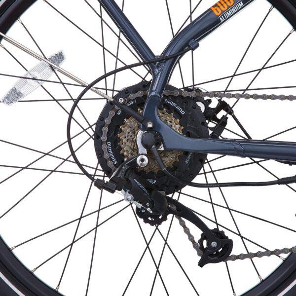 Vélo électrique iZip Tangent tout terrain, 48 V avec bac de rangement, 26 po, gris – Image 7