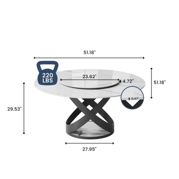Table de salle à manger ronde Suzzie – Image 4