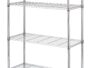 Étagère de rangement grillagée ajustable en métal à 4 niveaux Type A, chromé