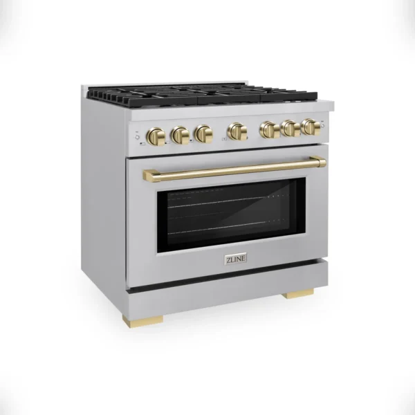Cuisinière au gaz à 6 brûleurs 36 po avec four à convection en acier inoxydable ZLINE ZLINE