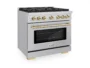 Cuisinière au gaz à 6 brûleurs 36 po avec four à convection en acier inoxydable ZLINE ZLINE