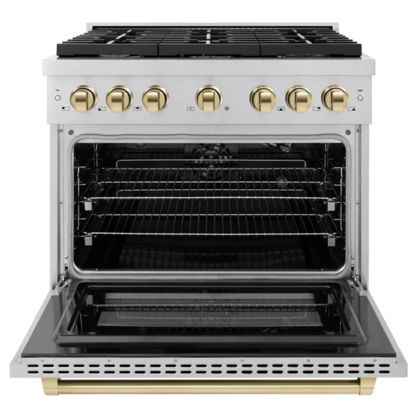 Cuisinière au gaz à 6 brûleurs 36 po avec four à convection en acier inoxydable ZLINE ZLINE – Image 2