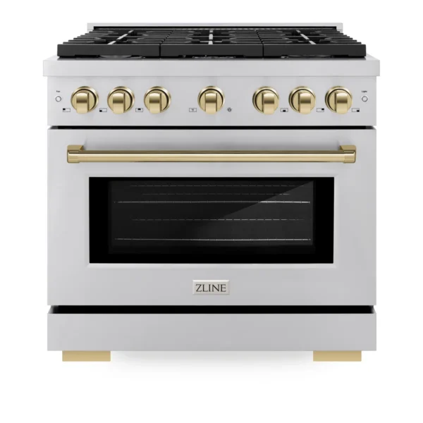 Cuisinière au gaz à 6 brûleurs 36 po avec four à convection en acier inoxydable ZLINE ZLINE – Image 3