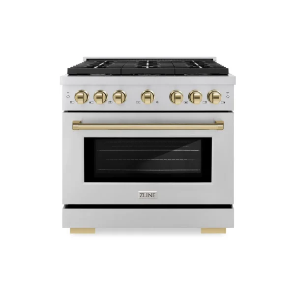 Cuisinière au gaz à 6 brûleurs 36 po avec four à convection en acier inoxydable ZLINE ZLINE – Image 7