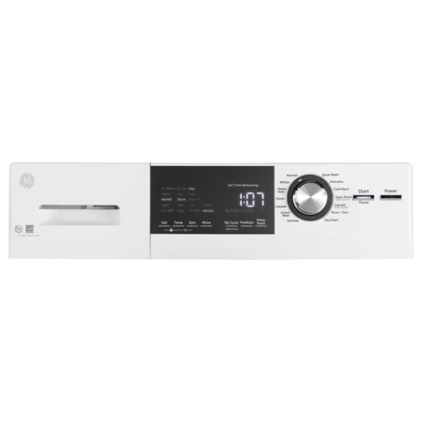 GFW148SSMWW GE Appliances 2,4 pieds cubes Pi. Laveuse à chargement frontal haute efficacité Energy Star avec lavage à la vapeur en blanc – Image 7