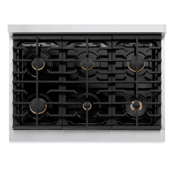 Cuisinière au gaz à 6 brûleurs 36 po avec four à convection en acier inoxydable ZLINE ZLINE – Image 8