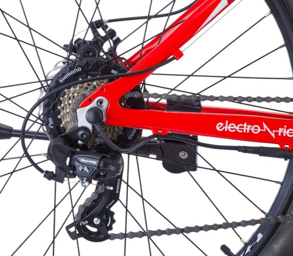 Vélo électrique tout-terrain Stratus X-Trail 36V avec écran DEL, roue de 27,5 po, rouge – Image 8